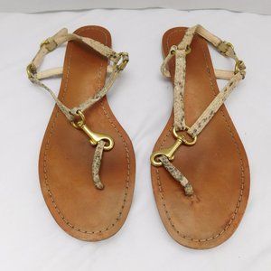 COACH RUE SNAKESKIN LEATHER SANDALS SZ 9